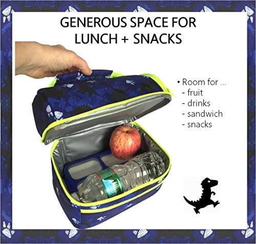 קופסאות צהריים של דינוזאור לפעוטות בנים | תיק קופסאות ארוחת צהריים לילדים | גן ילדים בנורה לפני בית הספר מעון יום מכולות מבודדות